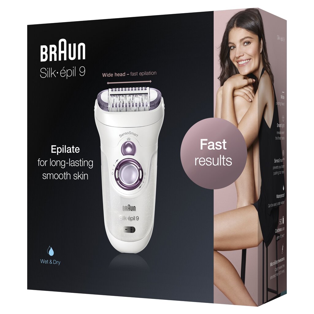 Braun Silk-épil 9-690 SE9690 kaina ir informacija | Epiliatoriai | pigu.lt