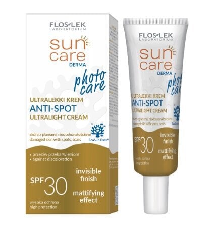 Veido kremas Floslek Derma Ultralight Anti Spot, SPF 30, 30 ml kaina ir informacija | Kremai nuo saulės | pigu.lt