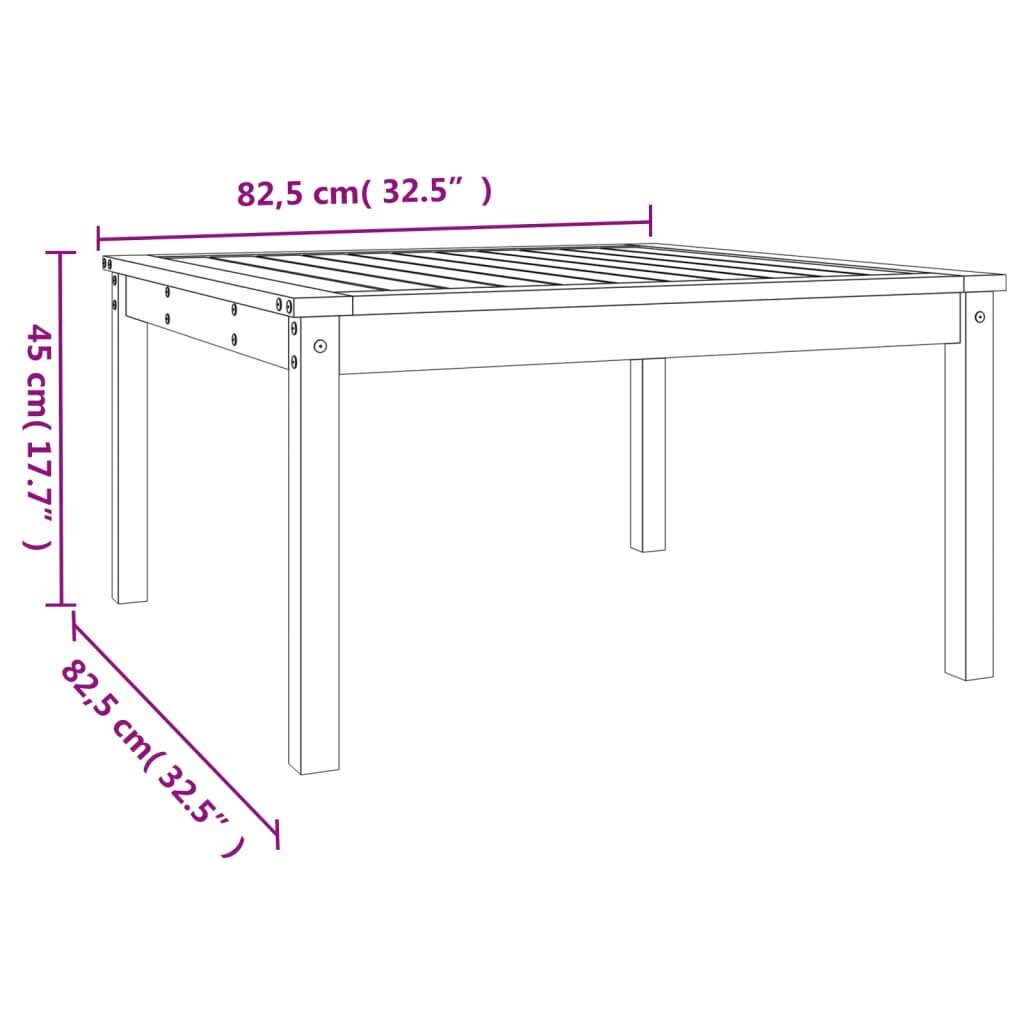 Sodo stalas vidaXL, pilkas kaina ir informacija | Lauko stalai, staliukai | pigu.lt