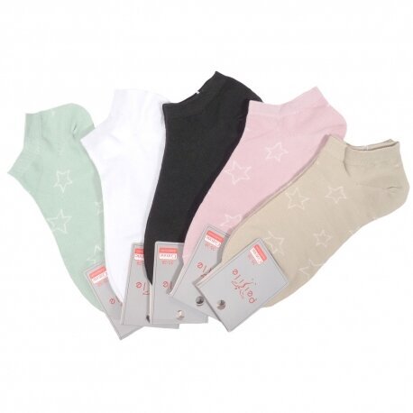 Trumpos kojinės moterims 0369, įvairių spalvų, 5 poros kaina ir informacija | Moteriškos kojinės | pigu.lt