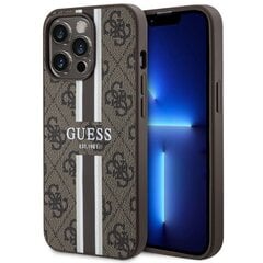 Guess GUHMP14XP4RPSW iPhone 14 Pro Max 6.7" brązowy|brown hardcase 4G Printed Stripes MagSafe цена и информация | Чехлы для телефонов | pigu.lt