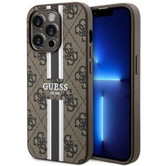 Guess GUHMP14LP4RPSW iPhone 14 Pro 6.1" brązowy|brown hardcase 4G Printed Stripes MagSafe цена и информация | Чехлы для телефонов | pigu.lt