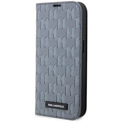 Karl Lagerfeld KLBKP14LSAKLHPG iPhone 14 Pro 6.1" bookcase srebrny|silver Saffiano Monogram цена и информация | Чехлы для телефонов | pigu.lt