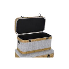 Набор сундуков DKD Home Decor 60 x 36 x 34 cm Натуральный Серый Деревянный цена и информация | Ящики для вещей | pigu.lt