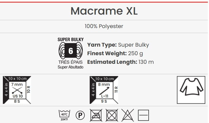 Mezgimo siūlai YarnArt Macrame XL 250g, spalva 156 kaina ir informacija | Mezgimui | pigu.lt