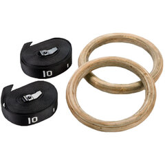 Mediniai gimnastikos žiedai Sportbay Pro, 32mm kaina ir informacija | Pasipriešinimo gumos, žiedai | pigu.lt