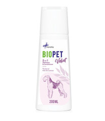 Kondicionuojantis šampūnas šunims Biopet Velvet 2-1, 200 ml kaina ir informacija | Kosmetinės priemonės gyvūnams | pigu.lt