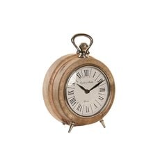 Настольные часы DKD Home Decor 18 x 10,5 x 24 cm Натуральный Серебристый Алюминий Древесина манго традиционный цена и информация | Часы | pigu.lt