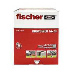 Шипы Fischer DuoPower 538244 Ø 14 x 70 mm Нейлон (20 штук) цена и информация | Механические инструменты | pigu.lt