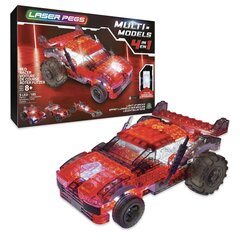 Строительные машинки Laser Pegs Red Vehicle - 4 in 1 + 8 года LED Свет 185 Предметы цена и информация | Конструкторы и кубики | pigu.lt