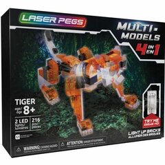 Сочлененная фигура Laser Pegs Red Tiger - 4 in 1 + 8 года LED Свет 216 Предметы цена и информация | Конструкторы и кубики | pigu.lt