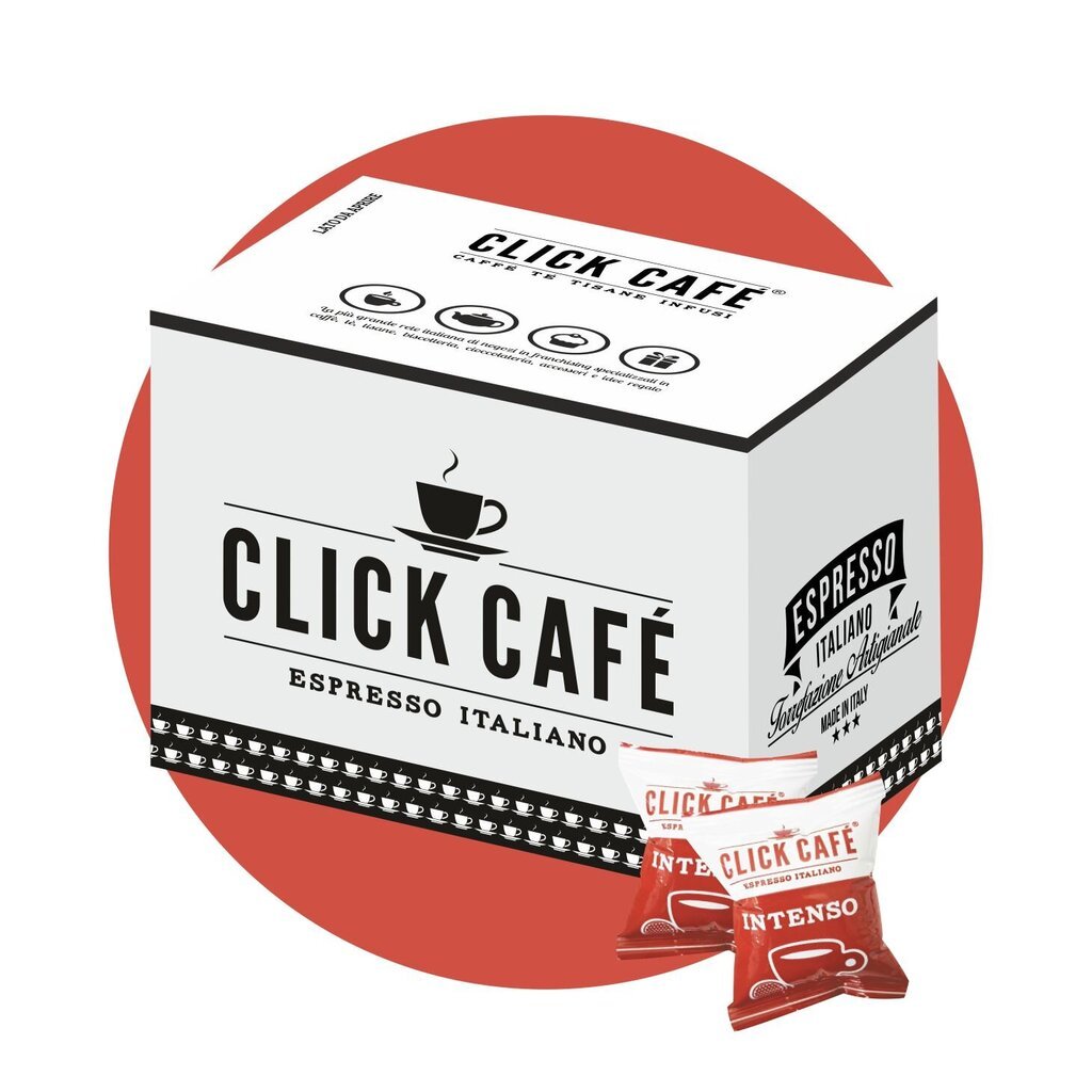 Clickcafe Intenso kavos kapsulės, 100 vnt., Nespresso kavos aparatams kaina ir informacija | Kava, kakava | pigu.lt