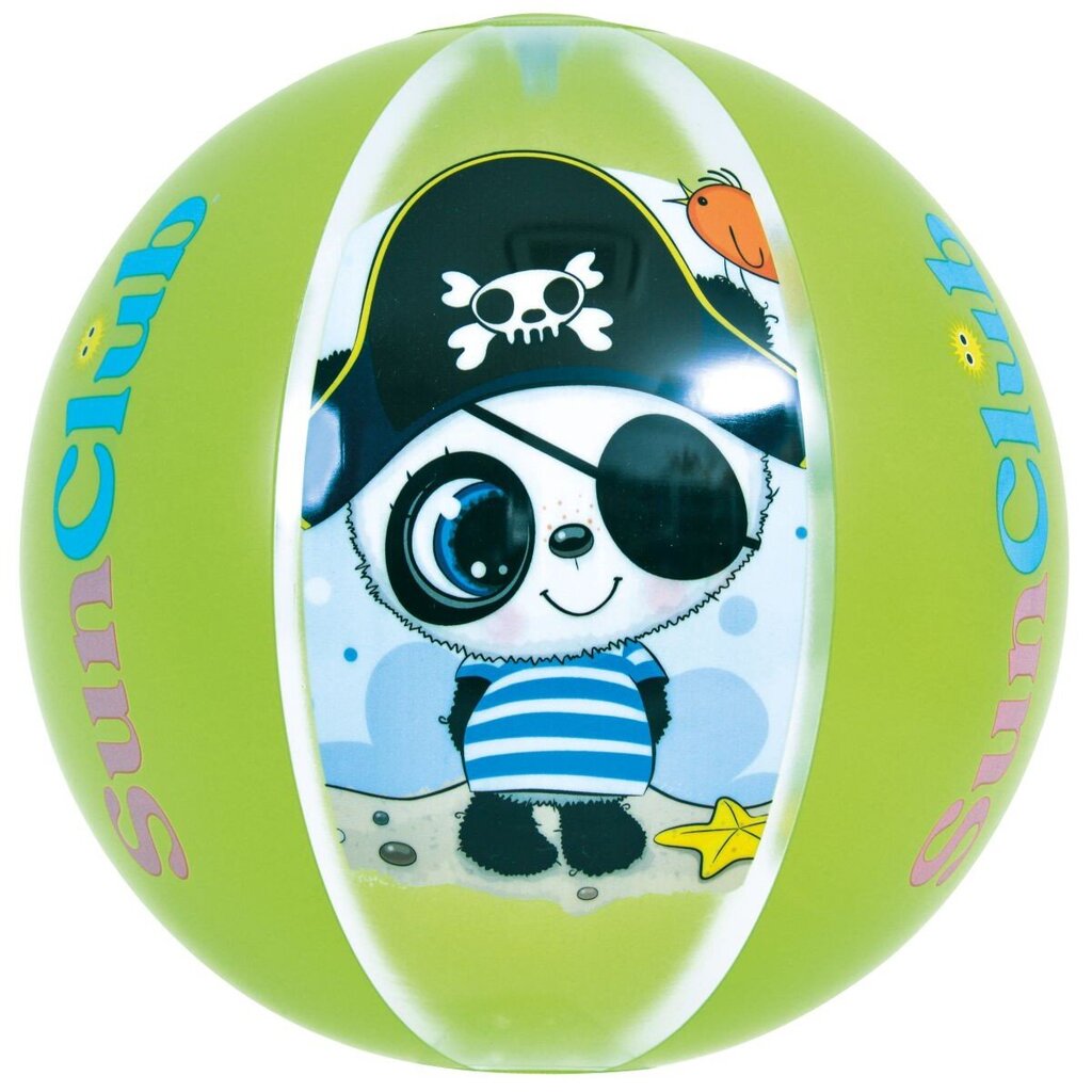 Pripučiamas paplūdimio kamuolys Panda 40 cm, žalias kaina ir informacija | Pripučiamos ir paplūdimio prekės | pigu.lt