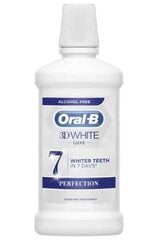 Жидкость для полоскания рта Oral-B 3D White Luxe, 500 мл цена и информация | Зубные щетки, пасты | pigu.lt