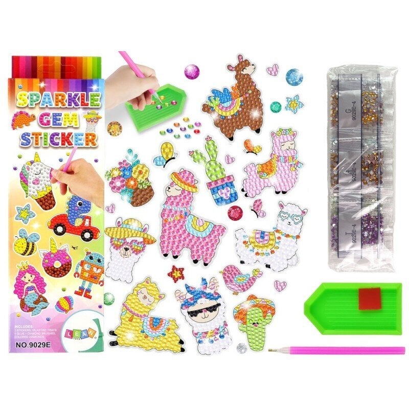 Deimantų siuvinėjimo lipukų rinkinys Llamas Animals Mosaic Diamond Embroidery Sticker Set kaina ir informacija | Piešimo, tapybos, lipdymo reikmenys | pigu.lt