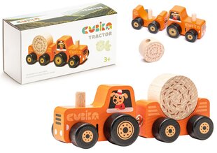 Mediniai edukaciniai traktoriaus blokeliai Cubika kaina ir informacija | Lavinamieji žaislai | pigu.lt