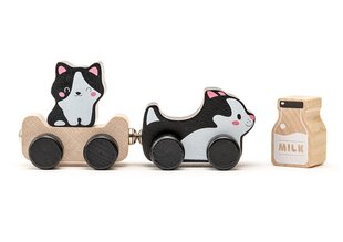 Medinis žaislas Cubika Katė su pienu kaina ir informacija | Lavinamieji žaislai | pigu.lt