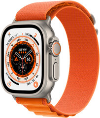 Apple Watch Ultra GPS + Cellular, 49мм Титановый корпус ,Orange Alpine Loop - Medium MQFL3KS/A цена и информация | Смарт-часы (smartwatch) | pigu.lt