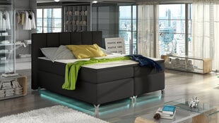 Кровать  Basilio LED, 140х200 см, черный цена и информация | Кровати | pigu.lt