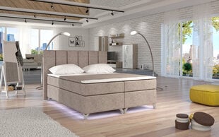 Кровать  Basilio LED, 140х200 см, бежевая цена и информация | Кровати | pigu.lt