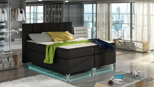 Кровать  Basilio LED, 160х200 см, черный цена и информация | Кровати | pigu.lt