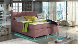 Кровать  Basilio LED, 140х200 см, розовая цена и информация | Кровати | pigu.lt