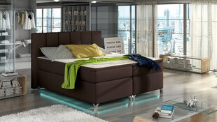 Кровать  Basilio LED, 140х200 см, коричневая цена и информация | Кровати | pigu.lt
