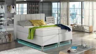 Кровать  Basilio LED, 140х200 см, белая цена и информация | Кровати | pigu.lt