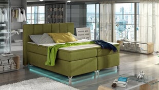 Кровать  Basilio LED, 180x200 см, зеленая цена и информация | Кровати | pigu.lt