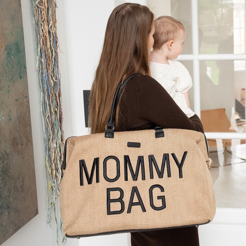 Сумка для мамы Childhome MOMMY BAG, вид вязки из рафии цена | pigu.lt