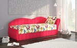 Sofa - lova NORE Aga, raudona/spalvota kaina ir informacija | Sofos | pigu.lt