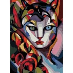 Tapyba pagal skaičius Moteris katė Art & Wine, 50x35 cm kaina ir informacija | Tapyba pagal skaičius | pigu.lt
