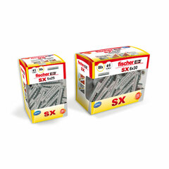 Шипы Fischer SX 553434 6 x 30 mm Нейлон (80 штук) цена и информация | Механические инструменты | pigu.lt