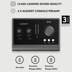 Высокопроизводительнaя звуковая карта Audient iD14 MKII цена и информация | Принадлежности для музыкальных инструментов | pigu.lt