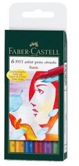 Набор ручек Faber Castell Pitt Artist FC, 6шт. цена и информация | Канцелярские товары | pigu.lt