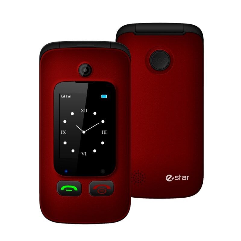 eSTAR Digni Flip Clamshell DIGNIFLIPR Dual SIM, Red kaina ir informacija | Mobilieji telefonai | pigu.lt