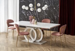 Valgomojo stalas Halmar Galardo, baltas kaina ir informacija | Virtuvės ir valgomojo stalai, staliukai | pigu.lt
