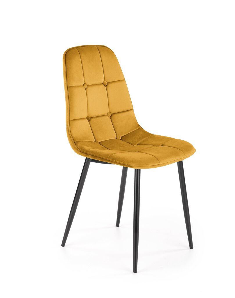 4-ių kėdžių komplektas K417, geltonas/juodas kaina ir informacija | Virtuvės ir valgomojo kėdės | pigu.lt