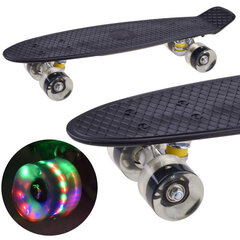 Скейтборд для детей со светящимися колесами, черный цена и информация | Скейтборды | pigu.lt