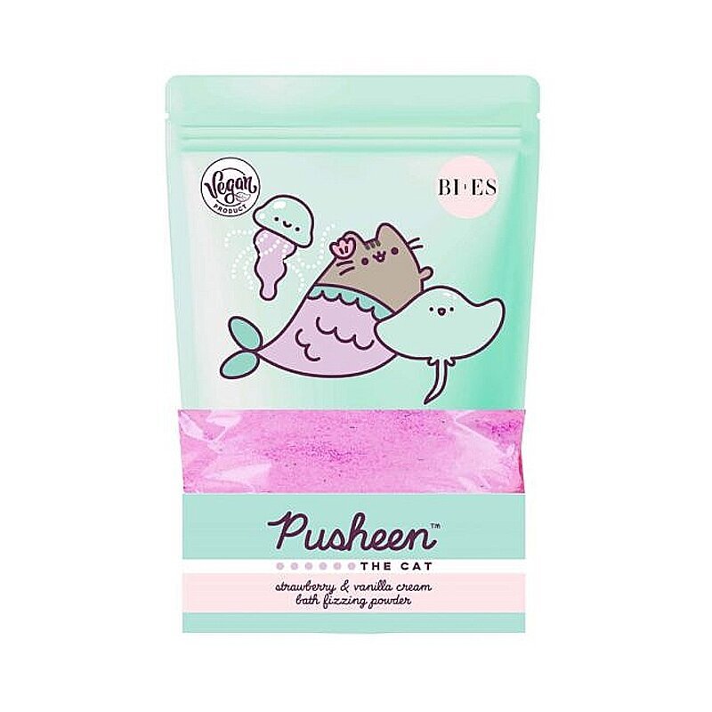 Vanilės ir braškių kvapo putojantys milteliai voniai Bies Pusheen, 250 g цена и информация | Kosmetika vaikams ir mamoms | pigu.lt