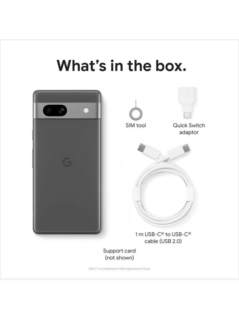 Google Pixel 7a 5G Dual SIM 8/128GB Charcoal (GA03694-GB) kaina ir informacija | Mobilieji telefonai | pigu.lt