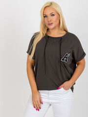 Женская темно-хаки блузка больших размеров цена и информация | Женские футболки | pigu.lt
