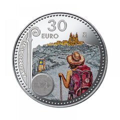 30 eurų sidabrinė spalvota moneta Xacobeo, Ispanija 2021 kaina ir informacija | Numizmatika | pigu.lt