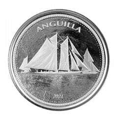 Sidabrinė moneta burlaivis Anguilla 2021 kaina ir informacija | Numizmatika | pigu.lt