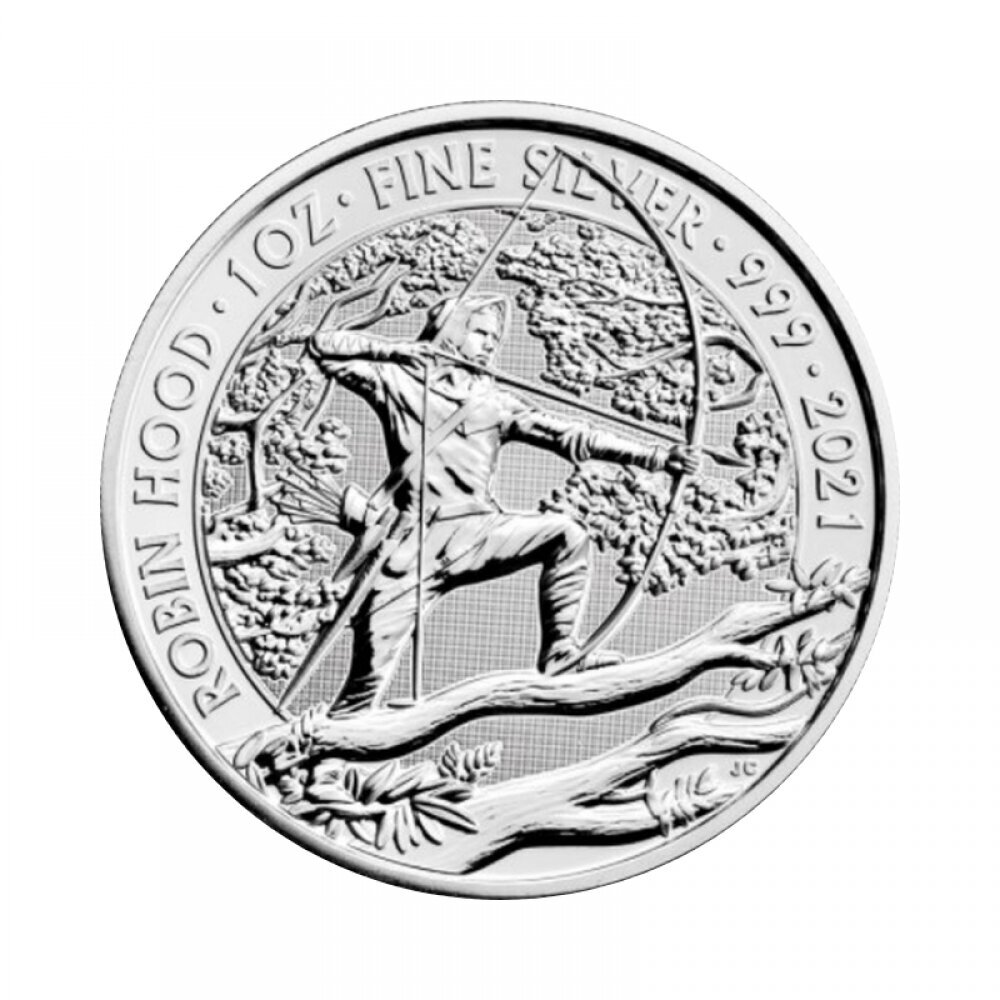 Sidabrinė moneta Robin Hood 2021 kaina ir informacija | Numizmatika | pigu.lt