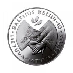 Sidabrinė moneta Baltijos kelio 10-mečiui 1999 kaina ir informacija | Numizmatika | pigu.lt