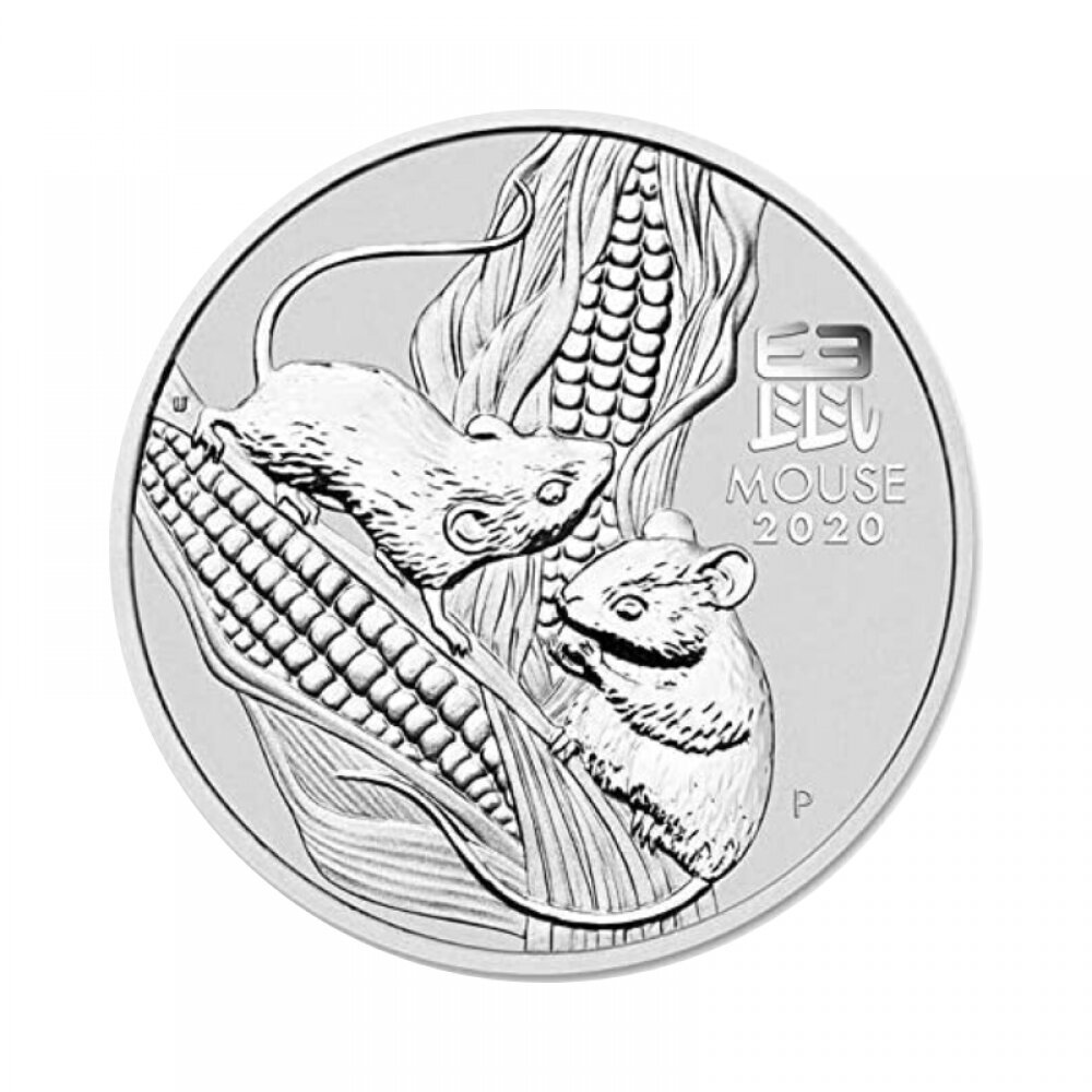 Sidabrinė moneta Lunar Pelės Metai 2020 kaina ir informacija | Numizmatika | pigu.lt