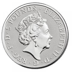 Sidabrinė moneta Queen's Beasts, White Lion of Mortimer 2020 kaina ir informacija | Numizmatika | pigu.lt