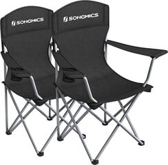 Turistinės kėdės Songmics, 2 vnt, juoda kaina ir informacija | Turistiniai baldai | pigu.lt