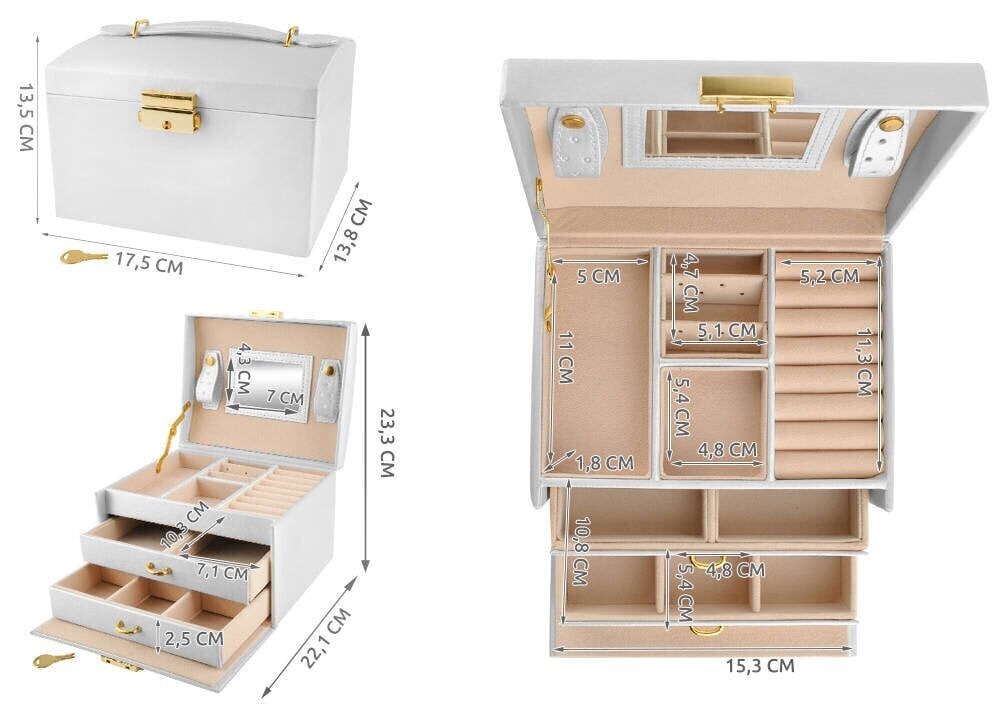 Papuošalų dėžutė 17,5x13,8x13,5 cm kaina ir informacija | Interjero detalės | pigu.lt